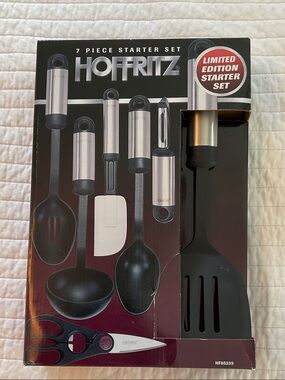 NEW IN BOX Black 7-Piece Kitchen Starter Set